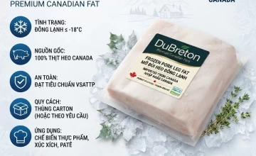 Mỡ đùi heo đông lạnh DuBreton nhập khẩu Canada