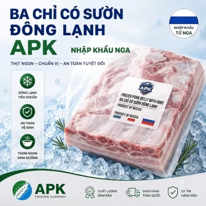 Ba chỉ heo có sườn đông lạnh Apk nhập khẩu Nga