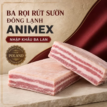 Ba rọi rút sườn đông lạnh Animex nhập khẩu Ba Lan