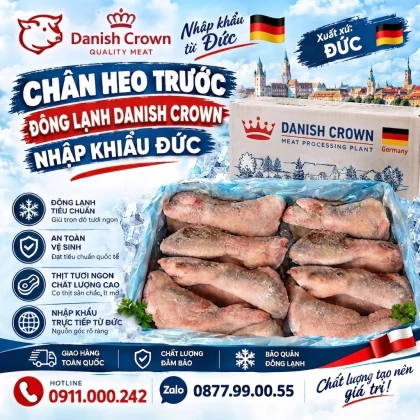 Chân heo trước đông lạnh Danish Crown nhập khẩu Đức