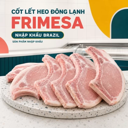 Cốt lết heo đông lạnh Frimesa nhập khẩu Brazil