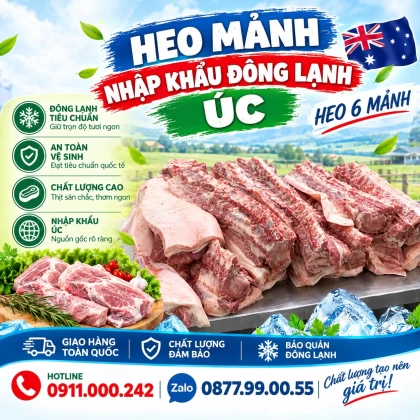 Heo mảnh nhập khẩu đông lạnh Úc (Heo 6 mảnh)