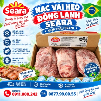 Nạc vai heo đông lạnh Seara nhập khẩu Brazil