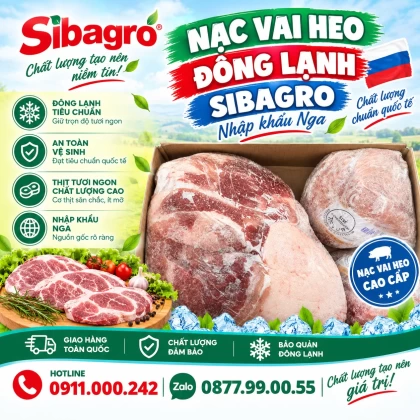 Nạc vai heo đông lạnh Sibagro nhập khẩu Nga