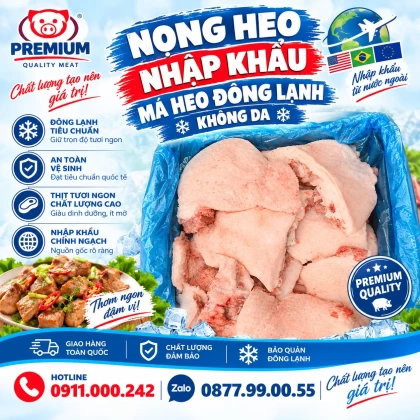 Nọng heo nhập khẩu – Má heo đông lạnh không da