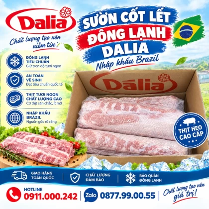 Sườn cốt lết đông lạnh Dalia nhập khẩu Brazil