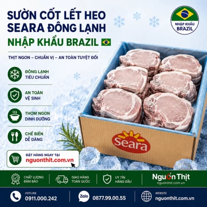 Sườn cốt lết heo Seara đông lạnh nhập khẩu Brazil