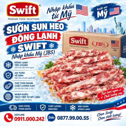 Sườn sụn heo đông lạnh Swift nhập khẩu Mỹ (JBS)