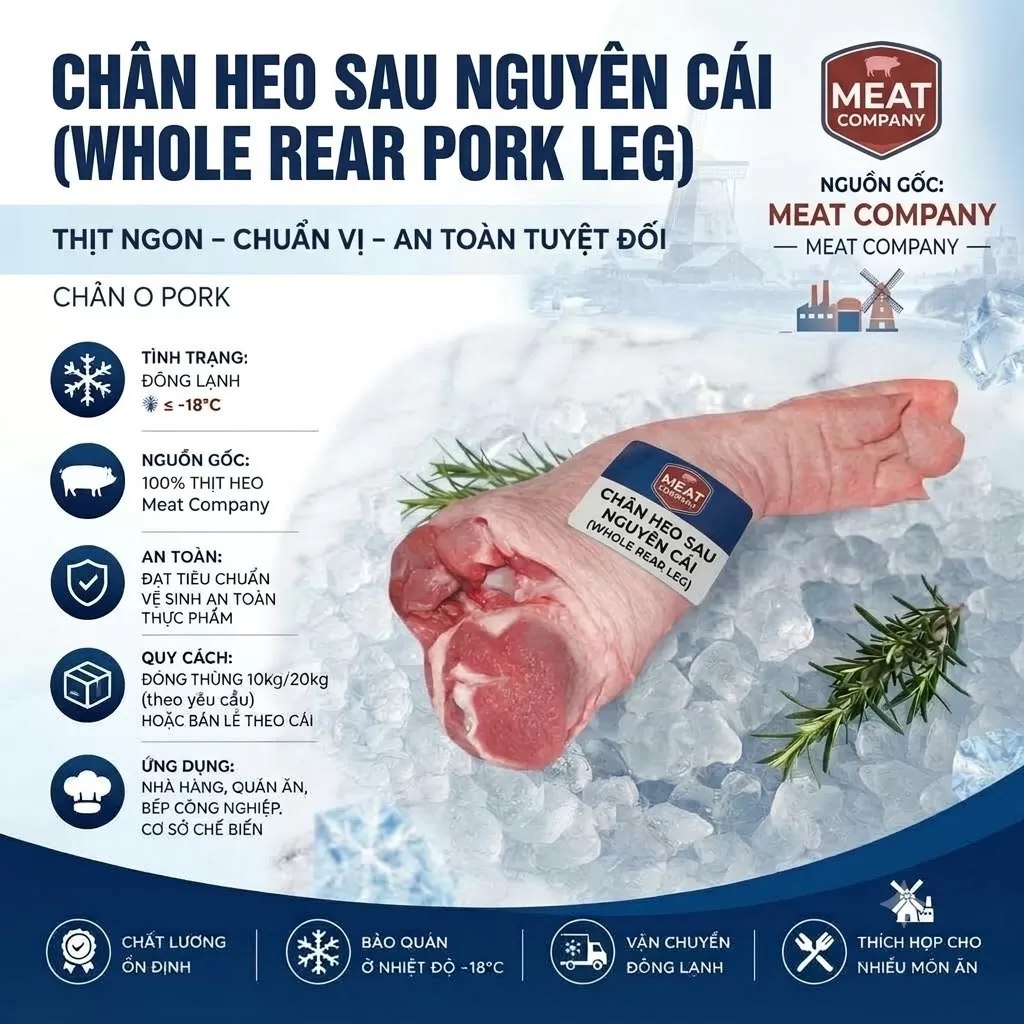 Chân heo sau nguyên cái Meat Company