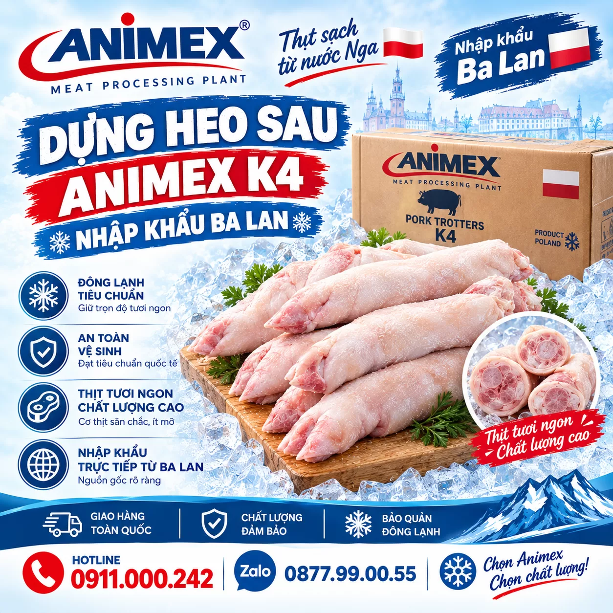 Dựng heo sau Animex K4 nhập khẩu Ba Lan