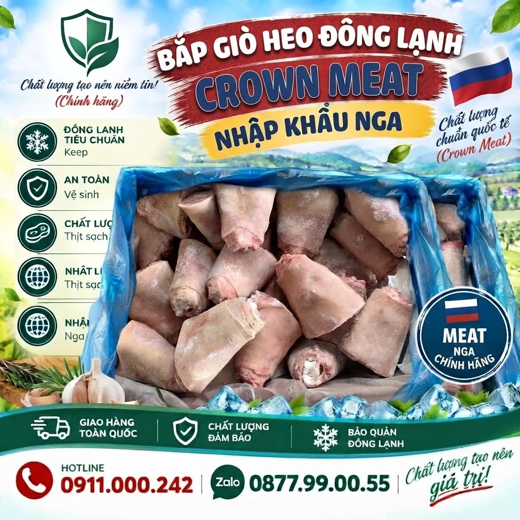 Khoanh gối heo đông lạnh VLMK nhập khẩu Nga