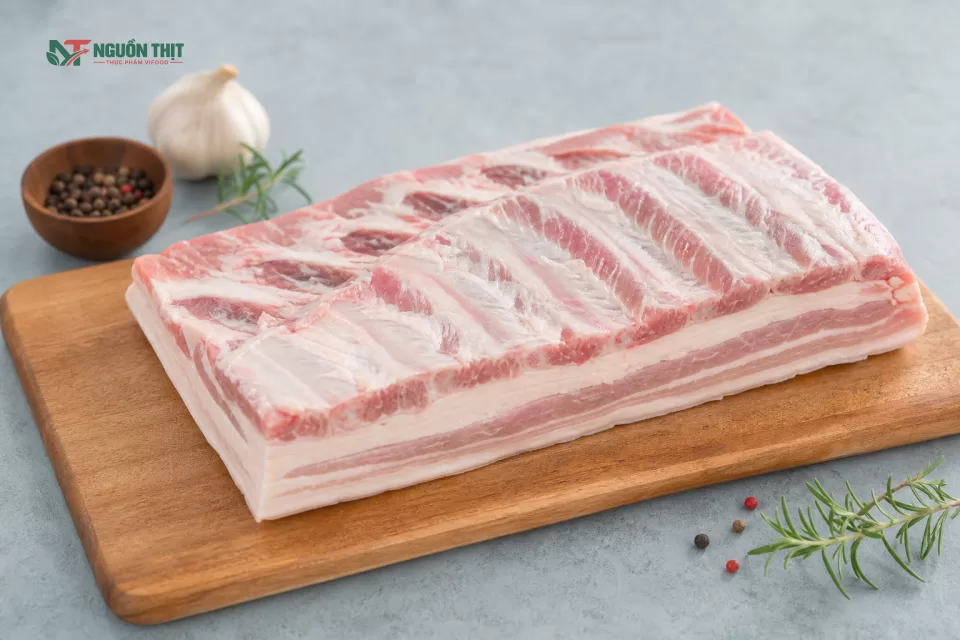 Hình minh họa Kinh nghiệm chọn Ba rọi rút sườn đông lạnh Animex nhập khẩu Ba Lan
