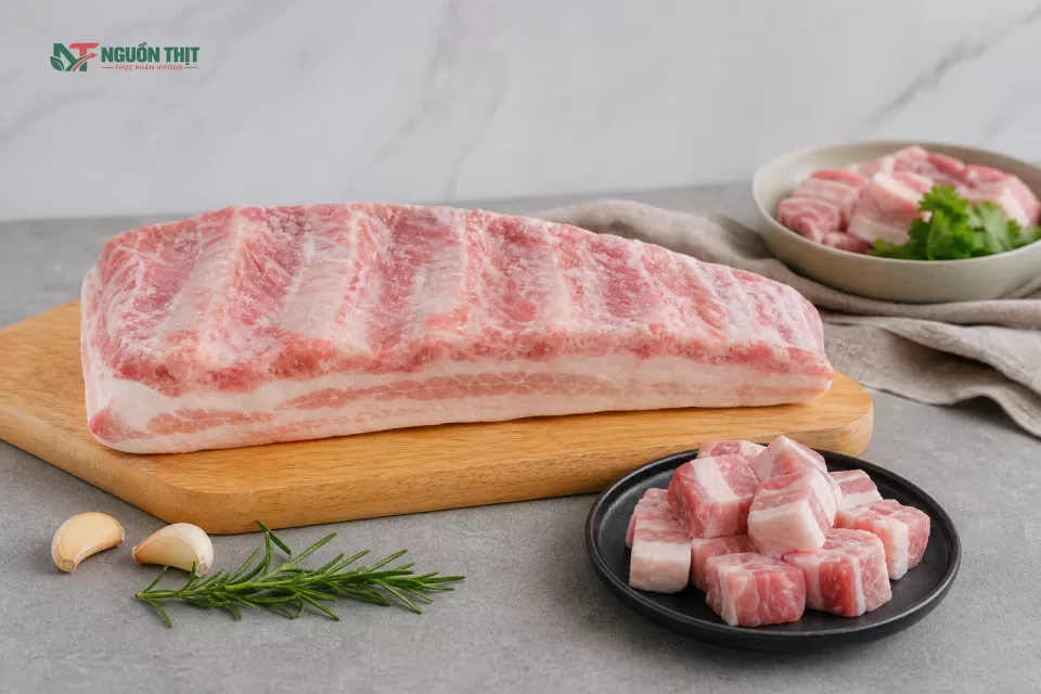 Hình minh họa Gợi ý bảo quản và sử dụng ba rọi rút sườn đông lạnh sau khi mua