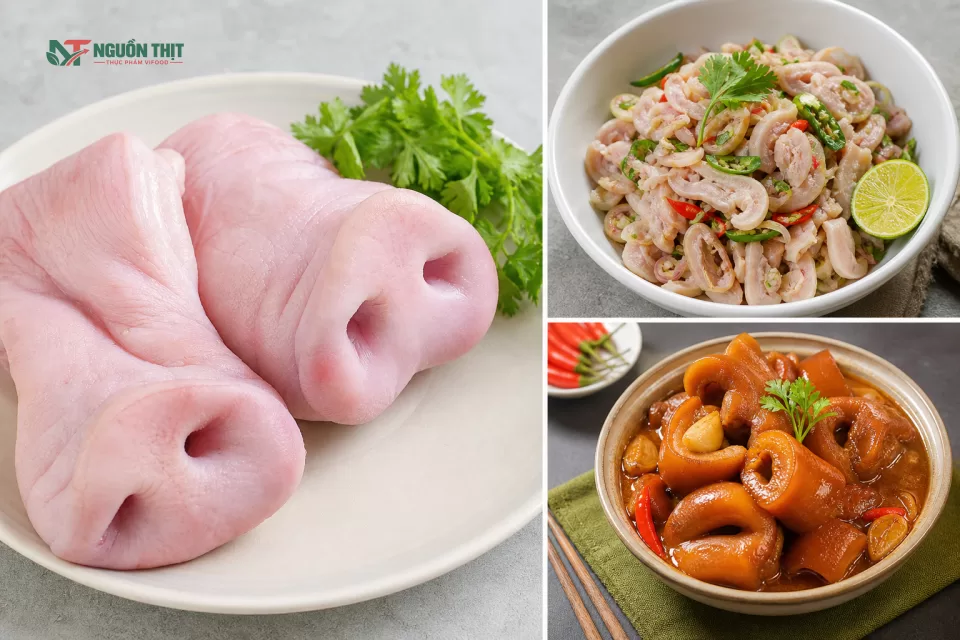 Hình minh họa Gợi ý món ăn chế biến từ mũi heo đông lạnh