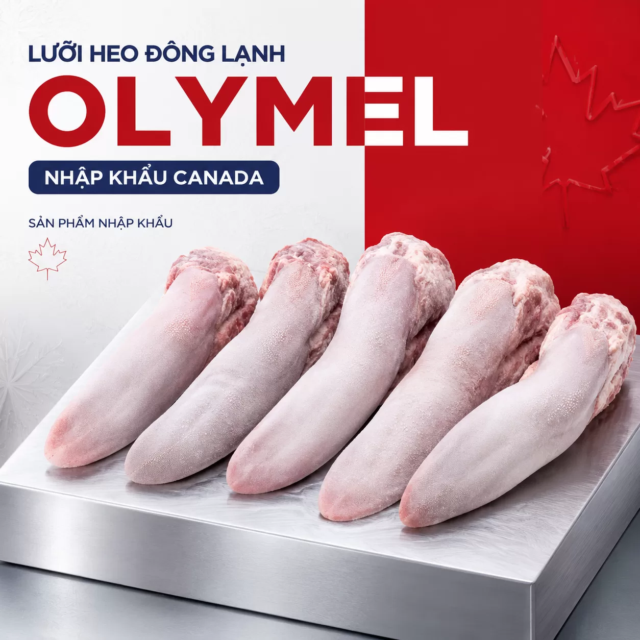 Lưỡi heo đông lạnh Olymel nhập khẩu Canada