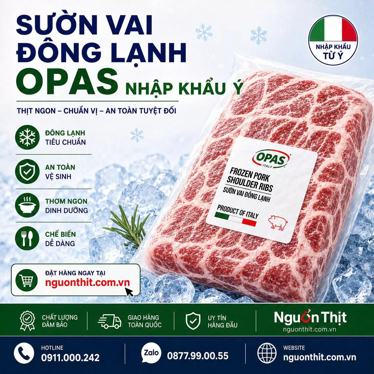 Sườn vai đông lạnh Opas nhập khẩu Ý