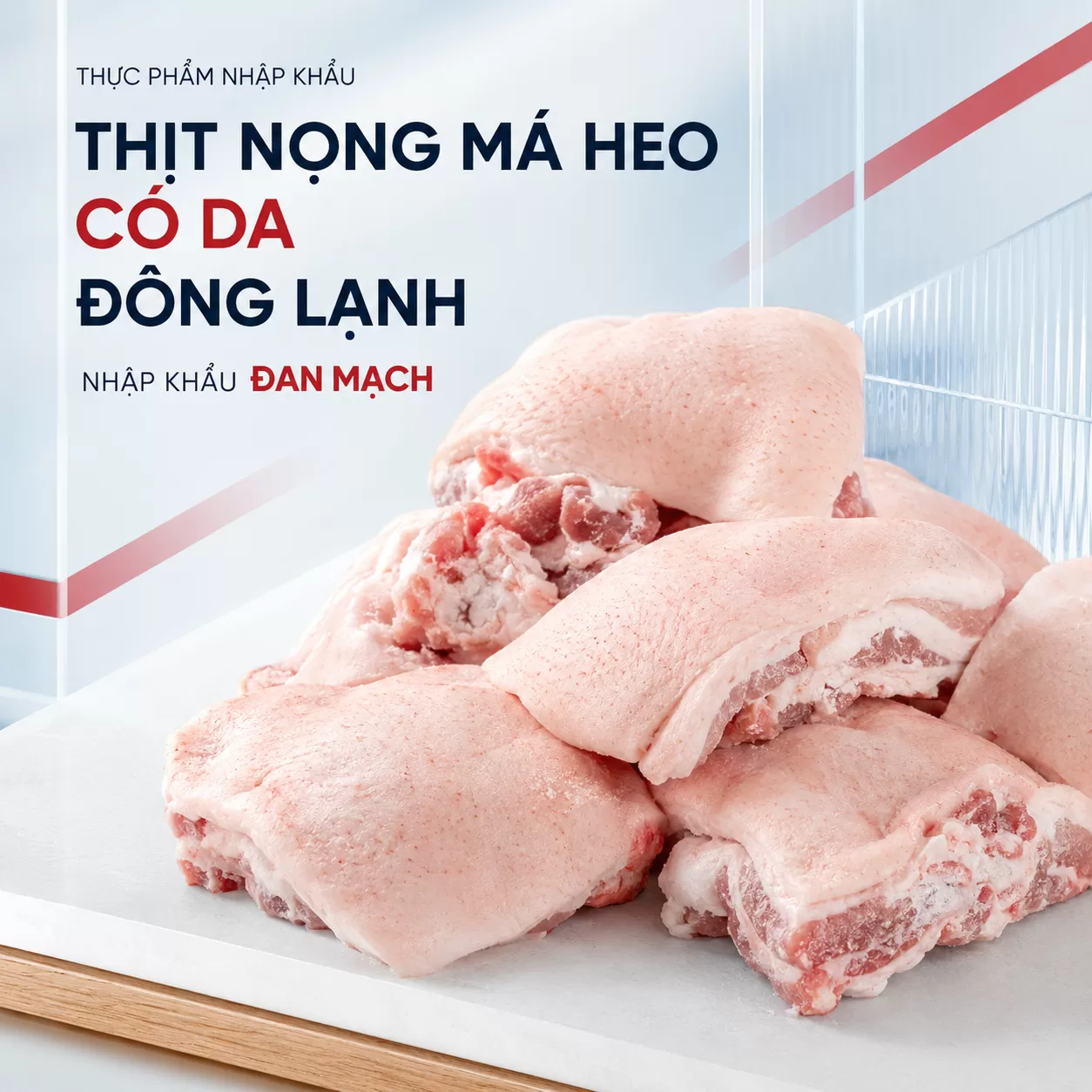 Thịt nọng má heo có da nhập khẩu Đan Mạch