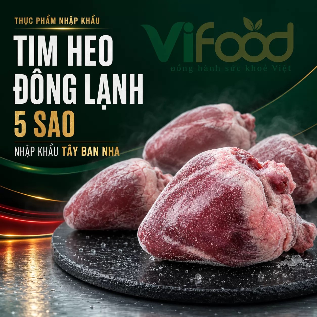 Tim heo đông lạnh 5 sao nhập khẩu Tây Ban Nha