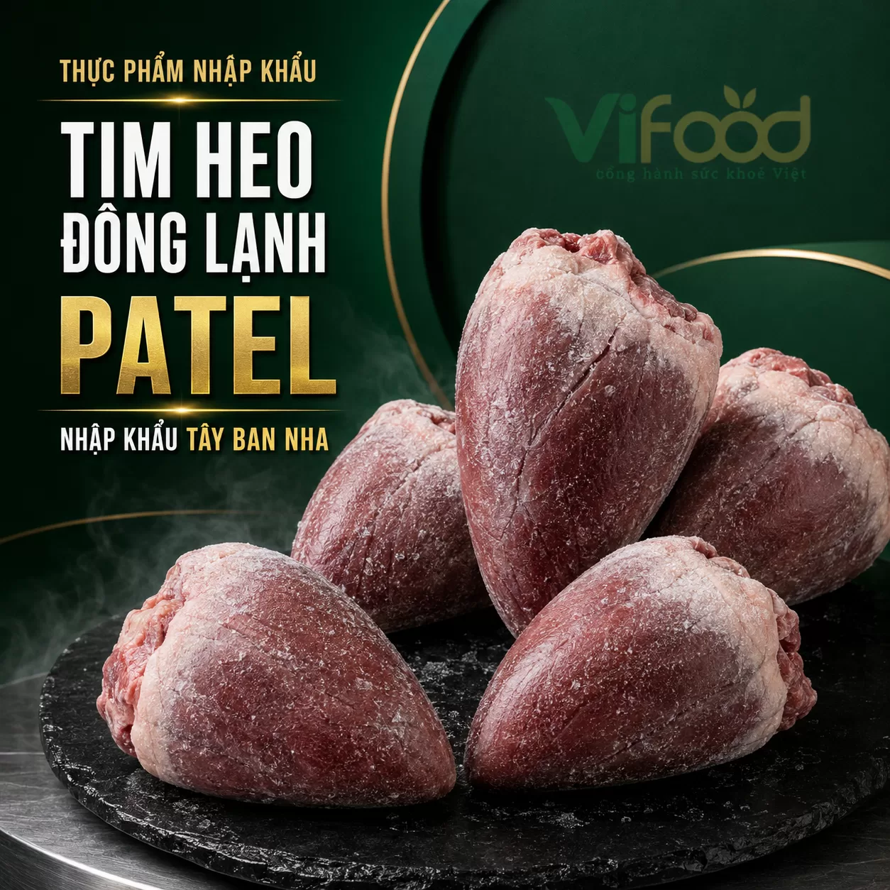 Tim heo đông lạnh Patel nhập khẩu Tây Ban Nha